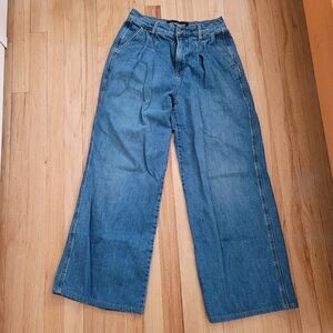 Veronica Beard Mia Wide Leg High Rise Pleated Jeans Size 26 Pre-owned